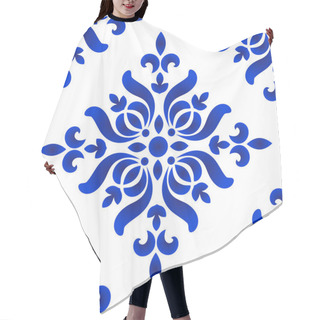 Personality  Blue And White Decorative Floral Pattern Hair Cutting Cape