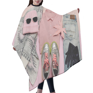 Personality  Stylish Clothes Set. City Casual Fashion. Spring. Accessories. P Hair Cutting Cape