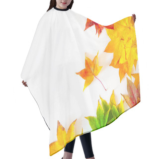 Personality  Autumn Background With Red, Yellow, Orange Maple Leaves Hair Cutting Cape