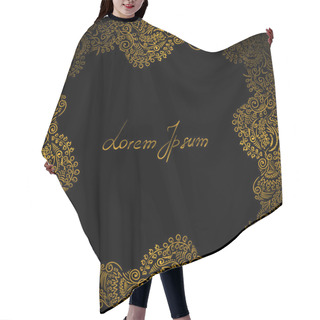 Personality  Invitation Gold Vintage Frame With Floral Ornament Hair Cutting Cape