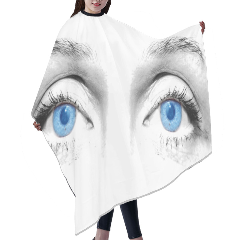 Personality  Woman Blue Eyes Hair Cutting Cape