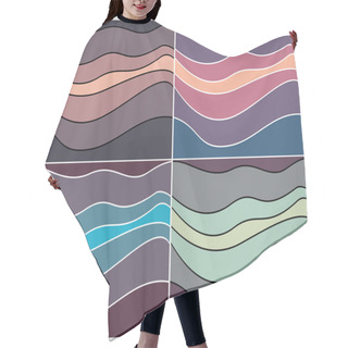 Personality  Colorful Wave Patterns Hair Cutting Cape