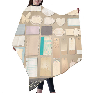 Personality  Scrapbooking Set Of Old Paper Objects Hair Cutting Cape