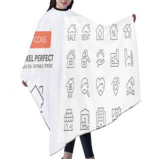 Personality  Real Estate 1 Line Icons 256 X 256 Hair Cutting Cape