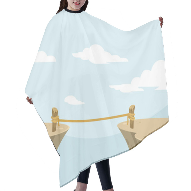 Personality  Abyss. Vector flat banner illustration hair cutting cape