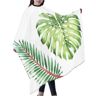 Personality  Palm Beach Tree Leaves Jungle Botanical. Watercolor Background Illustration Set. Isolated Leaf Illustration Element. Hair Cutting Cape