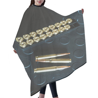 Personality  Top View Of Bullets On Dark Surface Hair Cutting Cape
