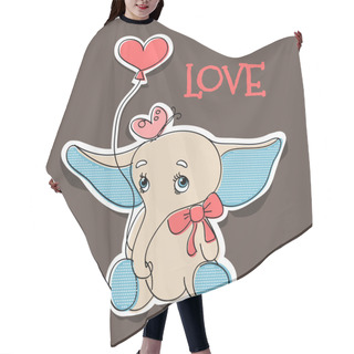 Personality  Elephant In Love. Vector Illustration. Hair Cutting Cape