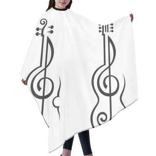 Personality  Violin, Guitar And Treble Clef Hair Cutting Cape