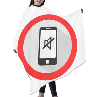 Personality  Mobile Phone Ringer Mute Sign Hair Cutting Cape