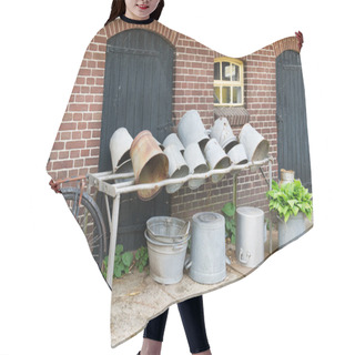 Personality  Vintage Milk Buckets Hair Cutting Cape