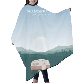Personality  Wanderlust Camping Adventure In The Wilderness With Camper Hair Cutting Cape