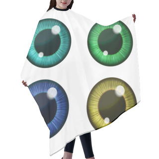 Personality  Vector Eyes Collection. Human Pupil Hair Cutting Cape