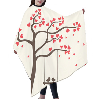 Personality  Hearts Tree Hair Cutting Cape