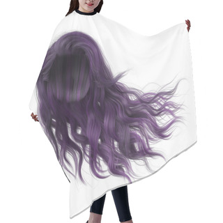 Personality  Windblown Long Wavy Hair On Isolated White Background, 3D Illustration, 3D Rendering Hair Cutting Cape
