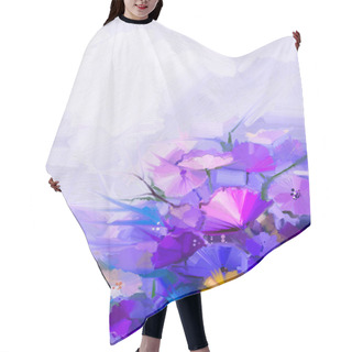 Personality  Abstract Oil Painting Of Spring Flowers. Hair Cutting Cape