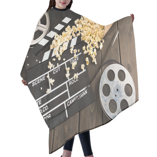 Personality  Popcorn And Movie Clapper Board Hair Cutting Cape