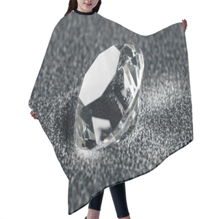 Personality  Close Up Of Pure Diamond On Grey Textured Background  Hair Cutting Cape