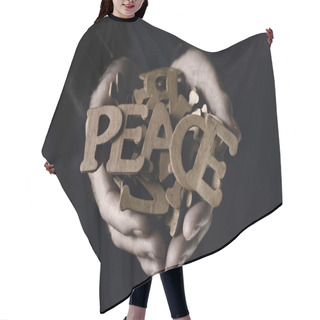 Personality  Old Man And Word Peace Hair Cutting Cape