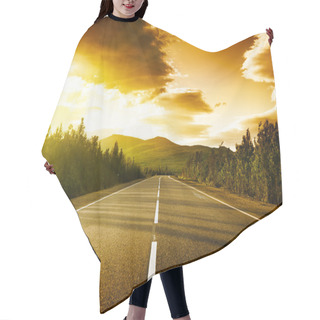 Personality  Sunset On The Road Hair Cutting Cape