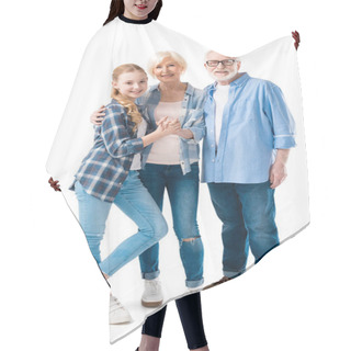 Personality  Grandfather, Grandmother And Granddaughter   Hair Cutting Cape