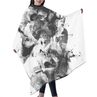 Personality  Abstract Watercolor Pattern With Black Paint Strokes Texture Smears On White Background Hair Cutting Cape
