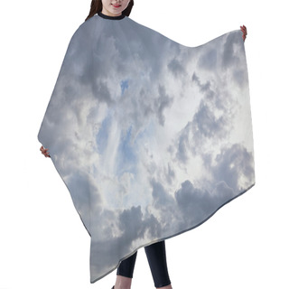 Personality  Dark Clouds On Blue Sky Background With Copy Space Hair Cutting Cape
