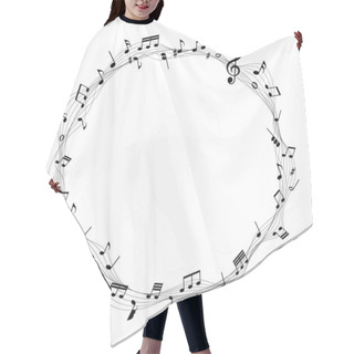 Personality  Vector Sheet Music Round Frame - Musical Notes Melody On White Background Hair Cutting Cape