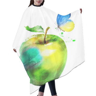 Personality  Watercolor Apple With Butterfly Hair Cutting Cape