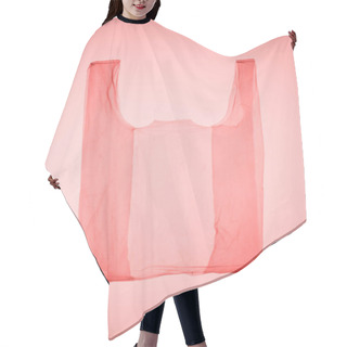 Personality  Transparent Plastic Bag Under Pink Toned Light Hair Cutting Cape