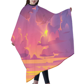 Personality  Sunset Sky With Sun Peek Out Of Fluffy Clouds Hair Cutting Cape