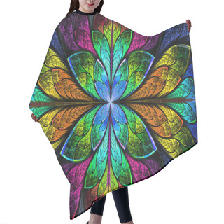 Personality  Multicolor Beautiful Fractal Pattern. Computer Generated Graphic Hair Cutting Cape