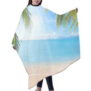 Personality  Beach With Coconut Palm And Sea Hair Cutting Cape