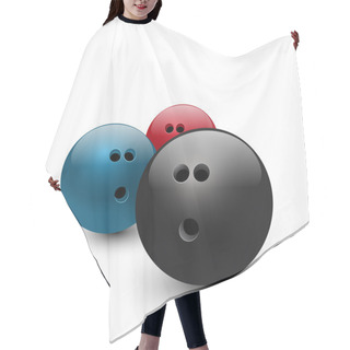 Personality  Vector Illustration Of Bowling Balls Hair Cutting Cape