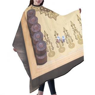Personality  Backgammon Table Game Wood Luck  Dice Hair Cutting Cape