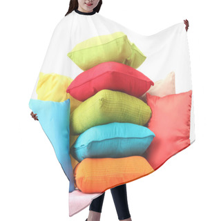 Personality  Colorful Pillows Isolated On White Hair Cutting Cape