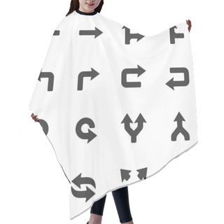 Personality  Arrows Icons Set Hair Cutting Cape