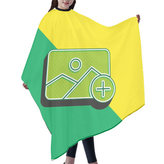 Personality  Add Green And Yellow Modern 3d Vector Icon Logo Hair Cutting Cape