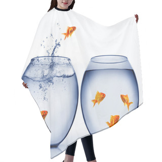 Personality  Goldfish Jumping Out Of The Water Hair Cutting Cape