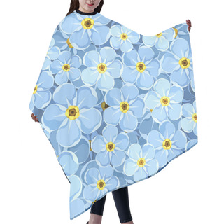 Personality  Seamless Background With Blue Forget-me-not Flowers. Vector Illustration. Hair Cutting Cape