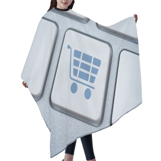 Personality  Shopping Cart Symbol At The Computer Key Hair Cutting Cape