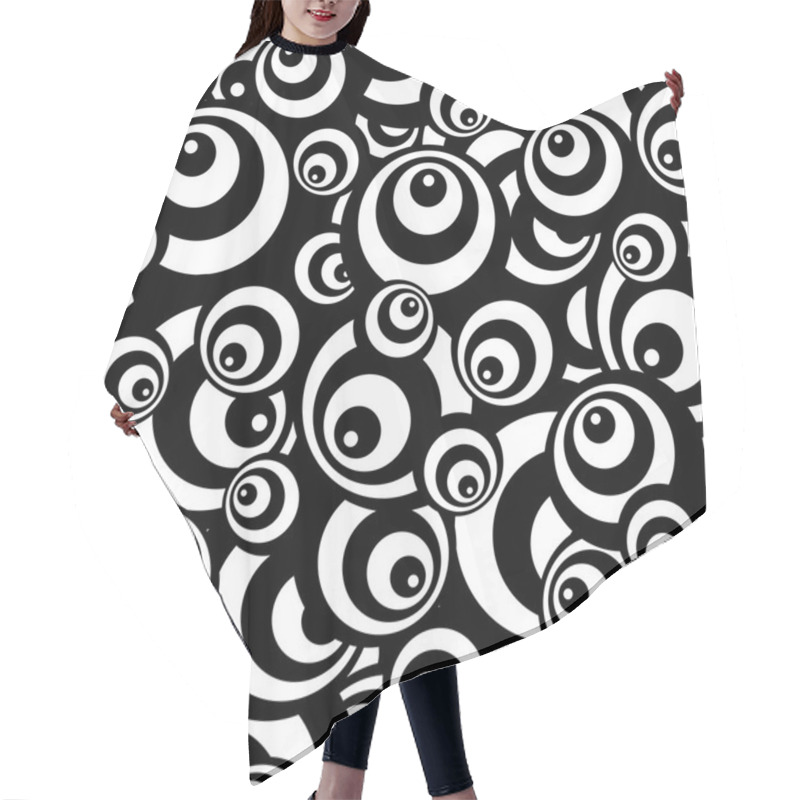 Personality  Circles Seamless Pattern. Hair Cutting Cape