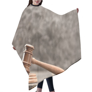 Personality  Wooden Mallet Of Judge  Hair Cutting Cape