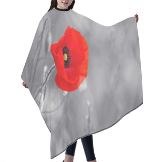 Personality  Red Poppy Flower Hair Cutting Cape