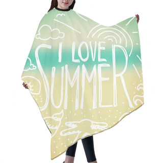 Personality  I Love Summer Doodle Hair Cutting Cape