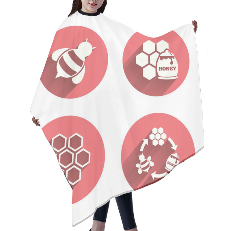 Personality  Honey Icons. Honeycomb Cells Hair Cutting Cape