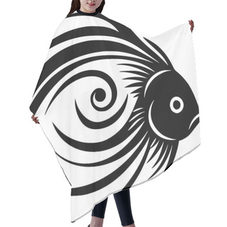 Personality  Fish - Black And White Isolated Icon - Vector Illustration Hair Cutting Cape