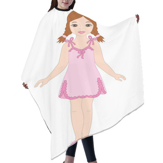 Personality  Vector Beautiful Young Girl In Nightgown And Sleepers   Hair Cutting Cape