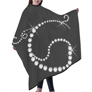 Personality  G Letter With Diamonds Bling Stars Hair Cutting Cape