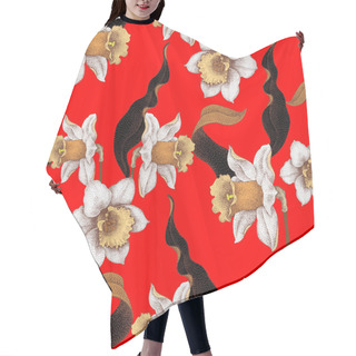 Personality  Seamless Vector Floral Pattern. Hair Cutting Cape